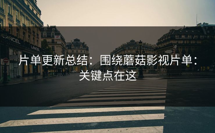 片单更新总结:围绕蘑菇影视片单:关键点在这